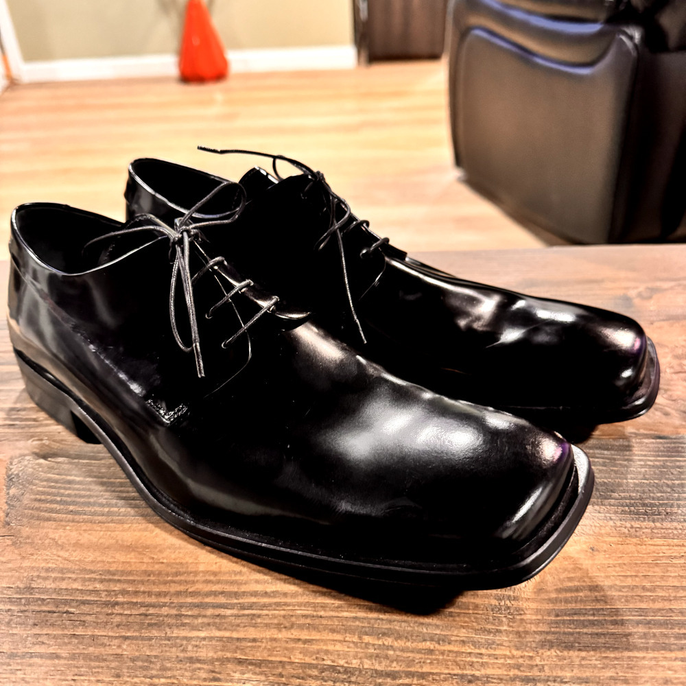 New GFF Gianfranco Ferre Men's Sz 11 Black Dress Shoes Made In Italy